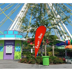 2.5' x 5.42' Teardrop Flag with Cross base