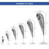 2.5' x 5.42' Teardrop Flag with Cross base