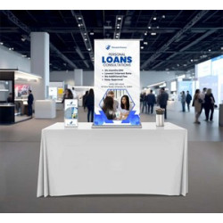 Silverstep Tabletop 24'' Retractable Banner Stand Package with SilverStep Light (24" x 76")