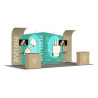 20' Inline Trade Show Booth – Curved Backwall with Dual Counters