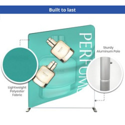 20' Inline Trade Show Booth – Curved Backwall with Dual Counters