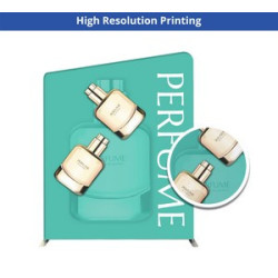 20' Inline Trade Show Booth – Curved Backwall with Dual Counters