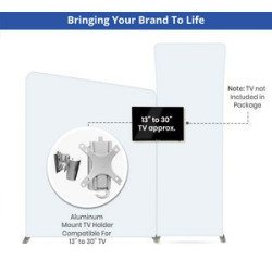 20' Inline Trade Show Booth – Curved Backwall with Dual Counters