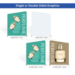 20' Inline Trade Show Booth – Curved Backwall with Dual Counters