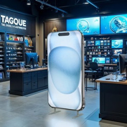 Phone-Shaped Exhibit Stand (Graphic only)
