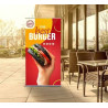 Silverstep 36'' Retractable Banner Stand Package with silver light 50w