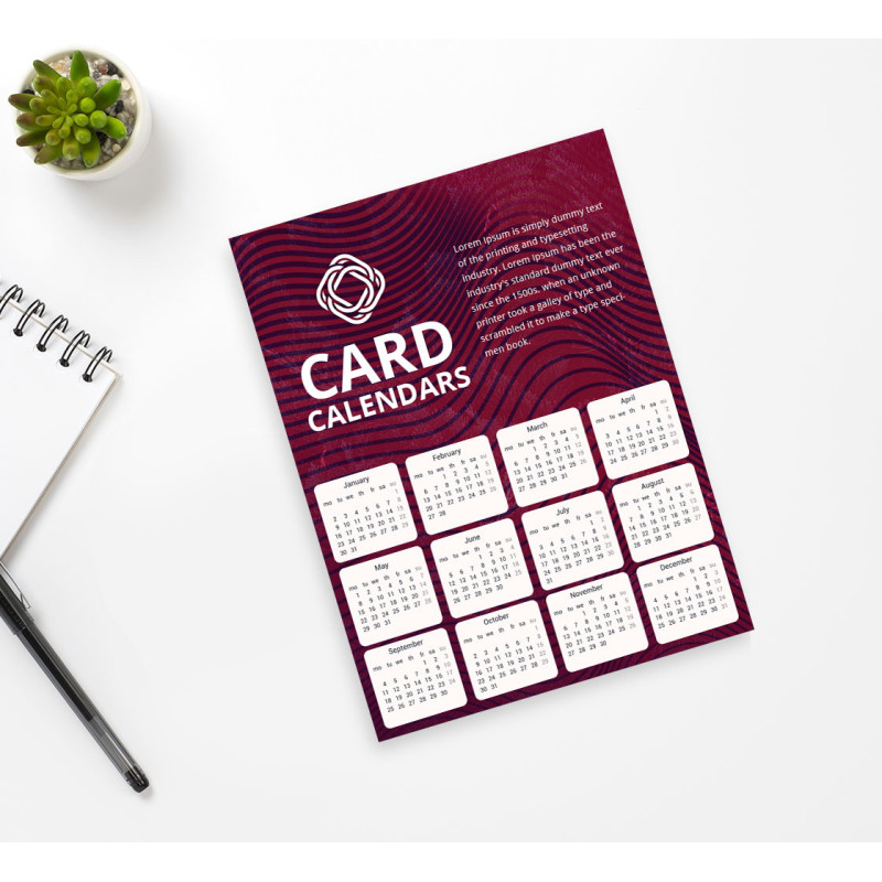 Card Calendars - Printed Front and Back (4" x 6")