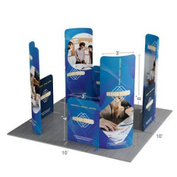 10' Magnetic Modular Fabric Displays - L Shape Curved (Double Sided)
