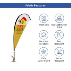 Clip Flags - Teardrop, Double Sided Package (12.17" x 23.78")