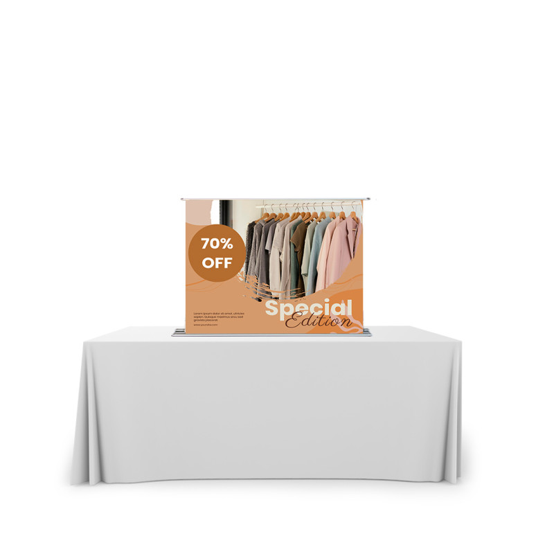 Silverstep Tabletop 48'' Retractable Banner Stand Package with Silverstep Light