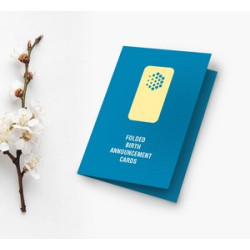 Folded Birth Announcement Cards - 6" x 8" (Folds to 6" x 4")