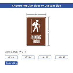 Custom Trail Markers Signs (12" x 12"/Sqft)