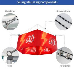 Skytube Hexagon Hanging Sign Package (10' x 5')