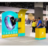 10' Inline Trade Show Booth – Modular Display with Backwall, Counter & LED Package