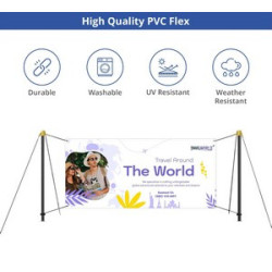 10' x 4' EZ-Post Banner Stands Package (With UV Print)