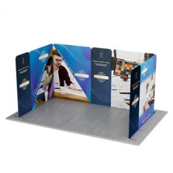 16.4' x 10' Magnetic Modular Fabric Displays - U Shape Curved (Double Sided)