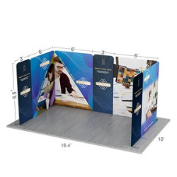 16.4' x 10' Magnetic Modular Fabric Displays - U Shape Curved (Double Sided)