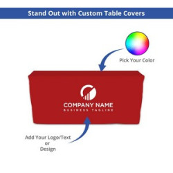 Fitted Table Covers - Zipper Back, Standard Polyester Fabric (4' x 2.5')
