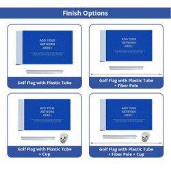 Golf Flags - Rectangle with Plastic Tube (20" x 14") - Double Sided