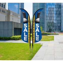 Shark Fin Flags, Double Sided Package (3' x9.75ft)
