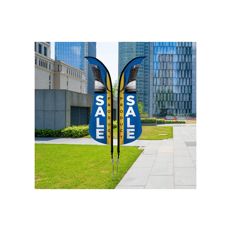 Shark Fin Flags, Double Sided Package (3' x9.75ft)