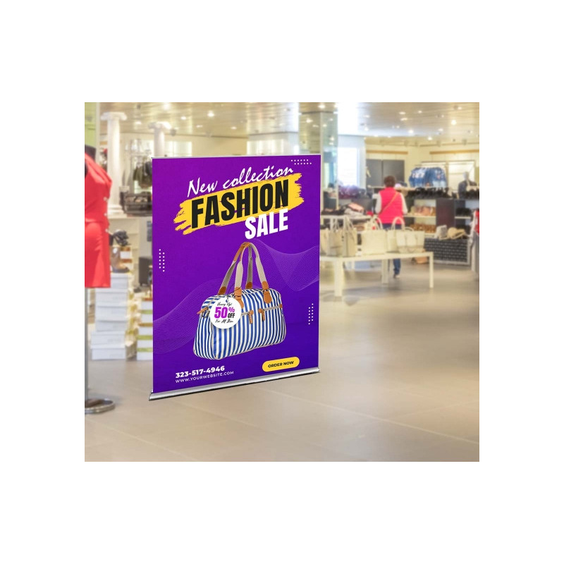 Silverstep 60" Retractable Banner Stand Package with Sliver light 50W x 2