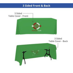 Premium Full Color Table Covers & Throws - 3 Sided (4' x 2.5')