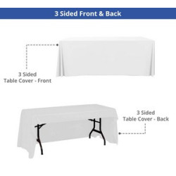 Solid Color Table Throws, 3 Sided (4' x 2.5')