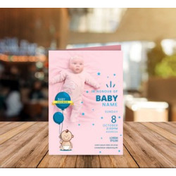 Folded Birth Announcement Cards - 8.5" x 5.5" (Folds to 4.2.5" x 5")