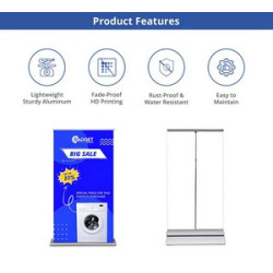 Silverstep Tabletop 24'' Retractable Banner Stand - Standard Fabric (Graphic only)