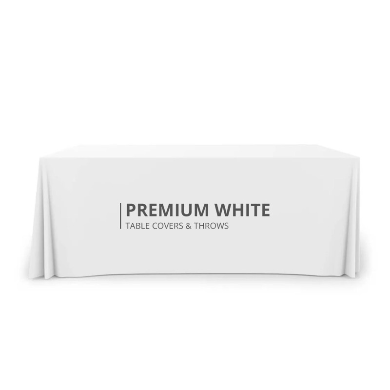 Premium White Table Covers & Throws - 4 sided (4' x 2.5')