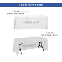 Premium White Table Covers & Throws - 4 sided (4' x 2.5')