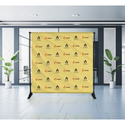 8' x 8' Step and Repeat Vinyl Backdrop (Single Sided)