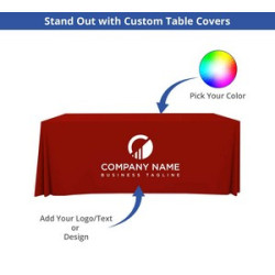 Premium Full Color Table Covers & Throws - 4 Sided (8' x 2.5')