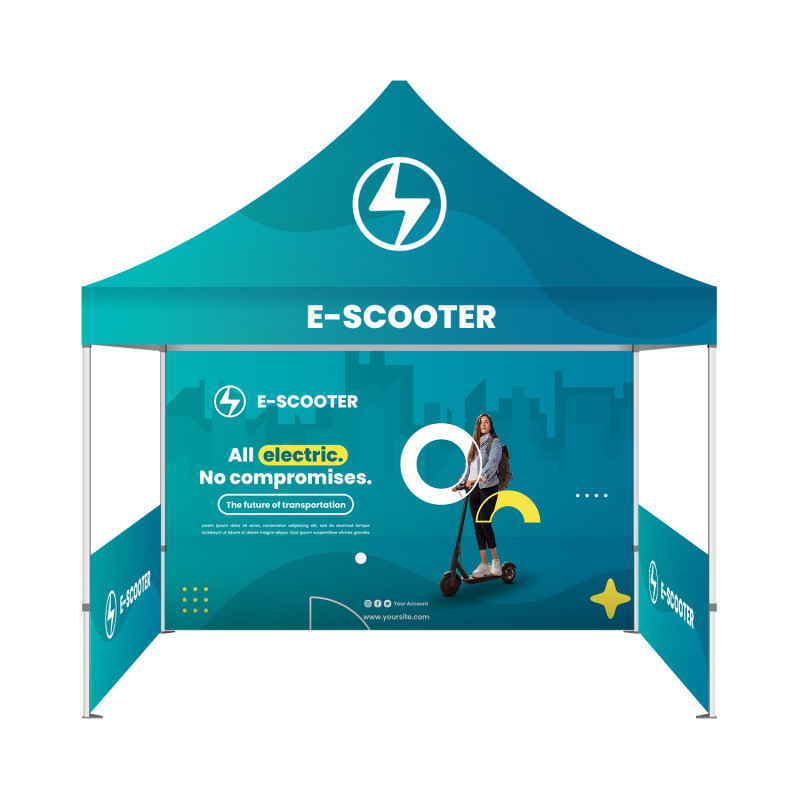 10' Steel Custom Canopy Tent – Double-Sided Showcase Branding Kit
