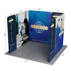 10' Magnetic Modular Fabric Display - U Shape (Double Sided)
