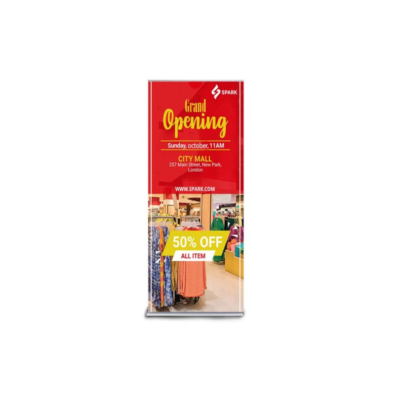 Silverstep 48" x 84" Retractable Banner Stand (Graphic only)