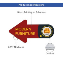 Directional Arrow Signs, Single Sided (5' x 2ft)