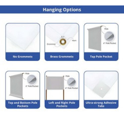 Premium Custom Vinyl Banners with Left and Right Pole Pockets (1' x 1ft/SQFT)