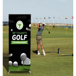 3.5' x 5.5' Adjustable X Banner Stands Package
