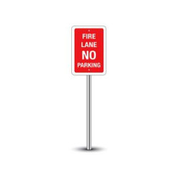 Reflective No Parking Fire Lane Signs (1' x 1ft) SQFT