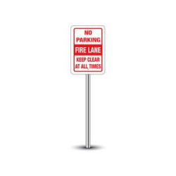 Reflective No Parking Fire Lane Signs (1' x 1ft) SQFT