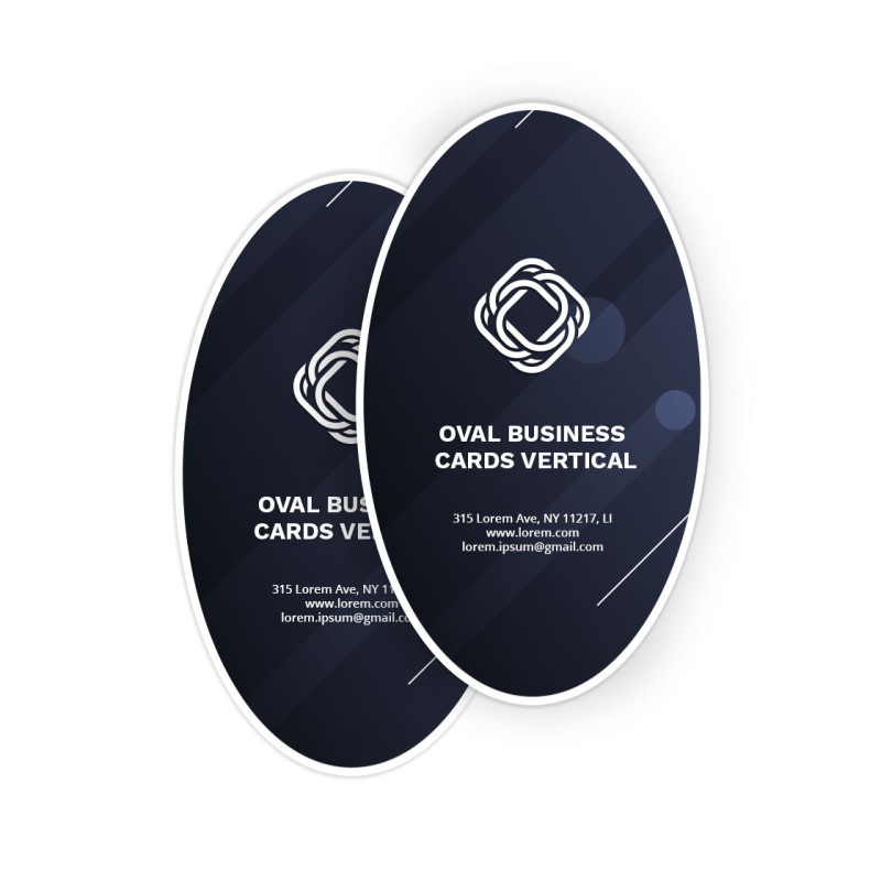 Oval Business Cards - Vertical, Printed Front Only (2" x 3.5")