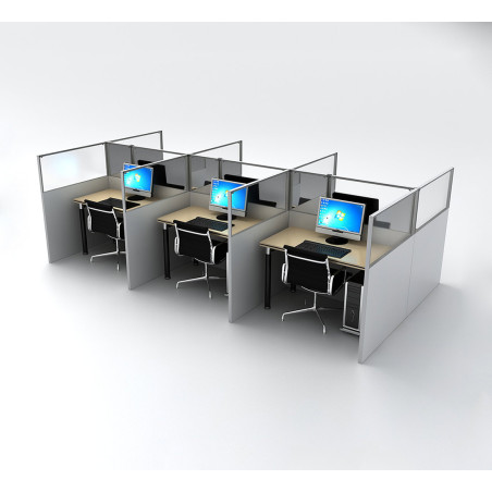SEG Office Desk Partitions - 6 Desk