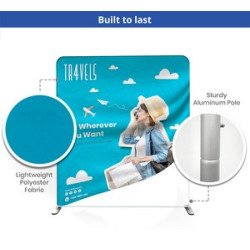 20' Inline Trade Show Booth – Modular Fabric Display with Podium, Shelves & LED Lights
