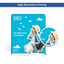 20' Inline Trade Show Booth – Modular Fabric Display with Podium, Shelves & LED Lights