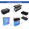 20' Inline Trade Show Booth – Modular Fabric Display with Podium, Shelves & LED Lights