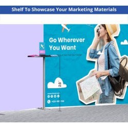 20' Inline Trade Show Booth – Modular Fabric Display with Podium, Shelves & LED Lights