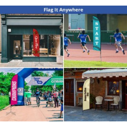 1.55' x 5.5' Blade Flags for Advertising with Cross Base