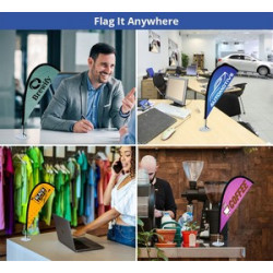 Desk Flags - Teardrop (Single Sided)(6.77" x 15")